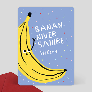 Carte anniversaire adulte Banane Festive