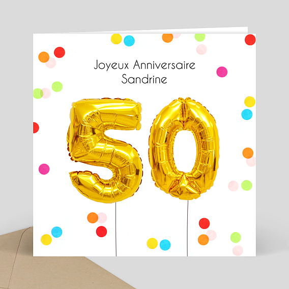 Carte anniversaire adulte Party 50
