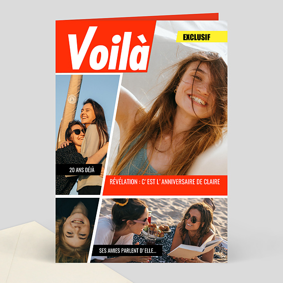Carte anniversaire adulte Voilà Magazine 