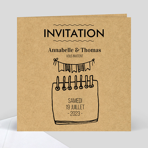 Carte d'invitation Petit Carnet