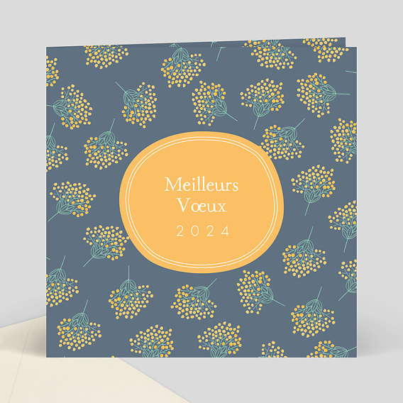 Carte de Voeux Carte voeux fleurs mimosa