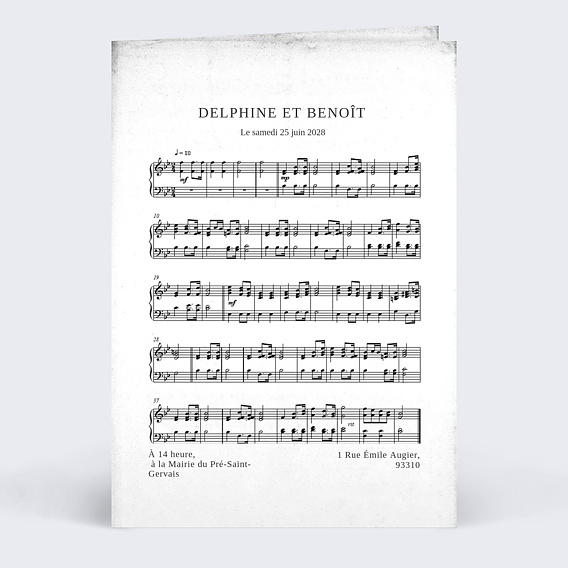 carte voeux bonheur avec musique mariage