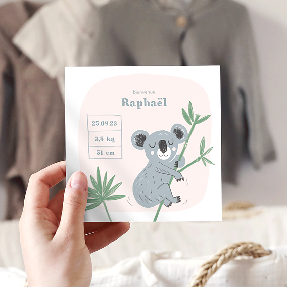 Carte félicitations naissance Koala Original
