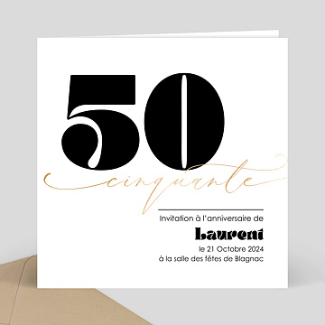 Invitation anniversaire 50 ans Moderne
