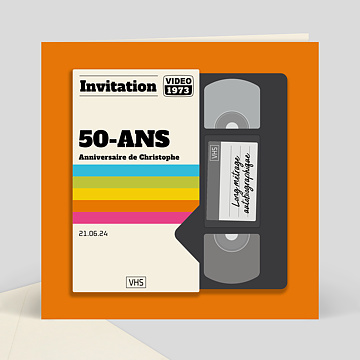 Invitation anniversaire Cassette VHS