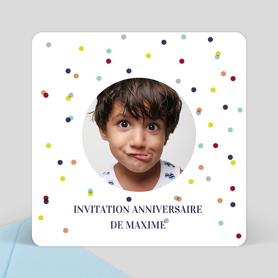 Invitation Anniversaire Enfant Confetti