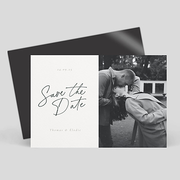 Magnet Save the Date Élégant Black and White