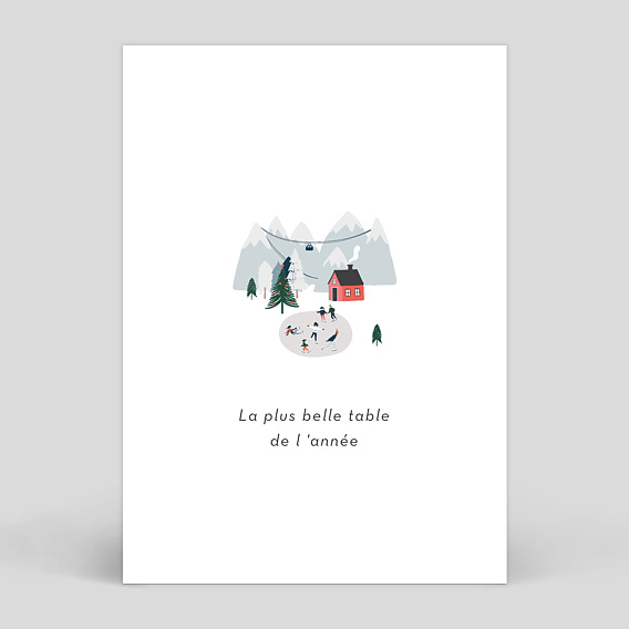 Marque-tables de Noël Village de Montagne