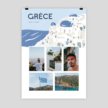 Poster voyage Grèce Illustrée