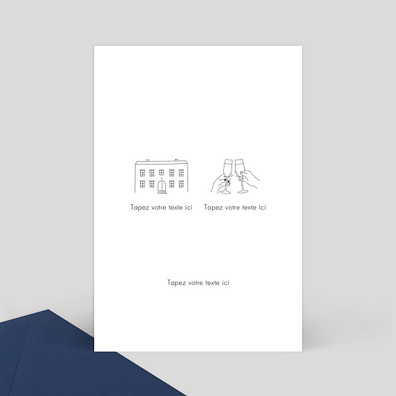 Faire-part Mariage Programme 2 étapes 10x15 Portrait