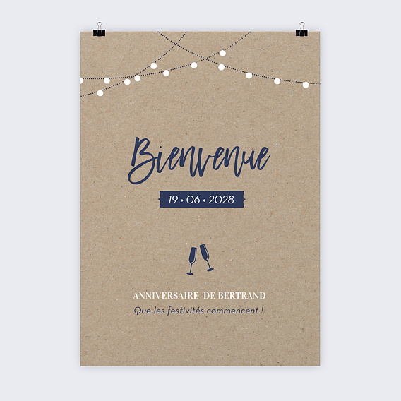 Affiche Anniversaire Guirlande lumineuse