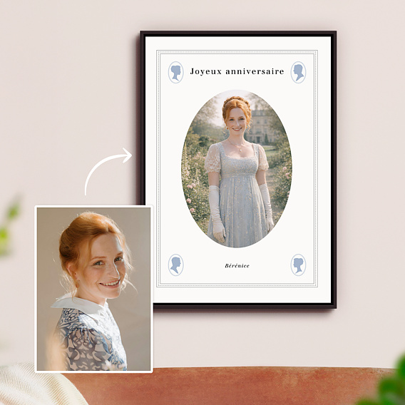 Affiche anniversaire Portrait régence