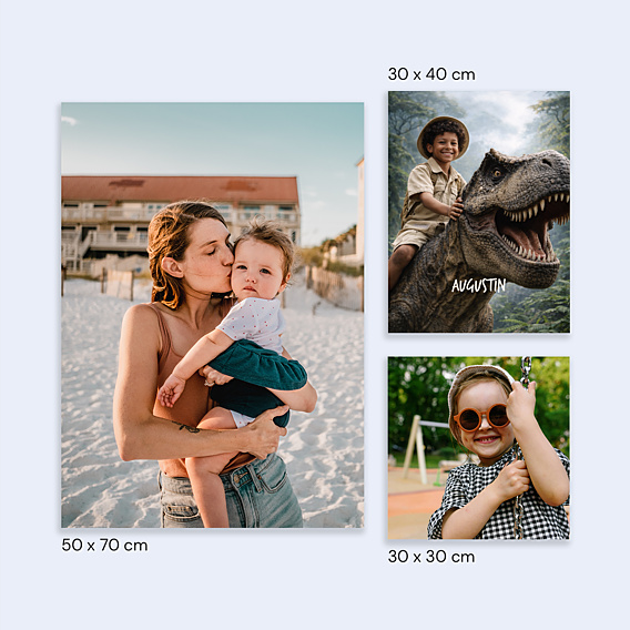 Affiche Anniversaire Portrait avec dinosaure
