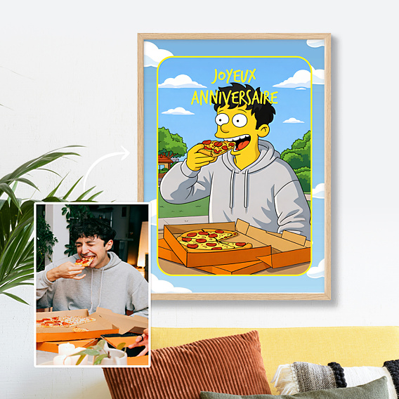 Affiche Anniversaire Portrait en cartoon