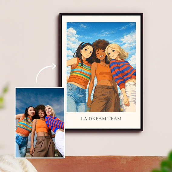 Affiche Anniversaire Amis en manga