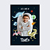 Affiche Anniversaire Dinosaures dans l’espace
