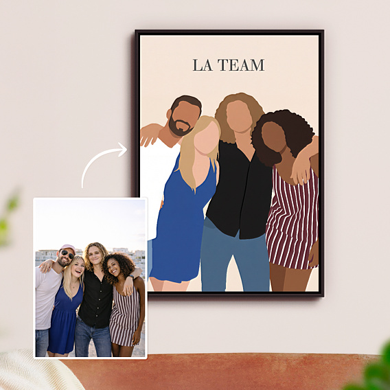 Affiche Anniversaire Amis en illustration minimaliste