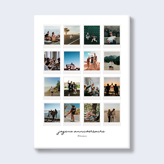 Affiche Anniversaire Grille Polaroid