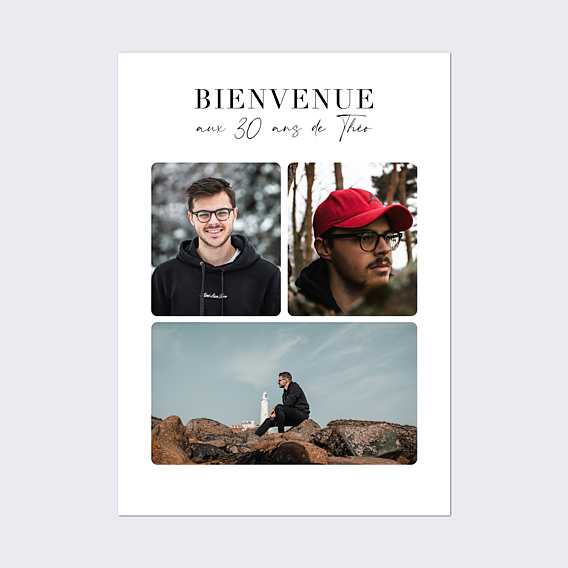 Affiche Anniversaire Trio photos