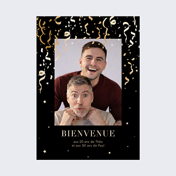 Affiche Anniversaire Motif Noir & Or Photo