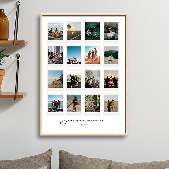 Affiche Anniversaire Grille Polaroid