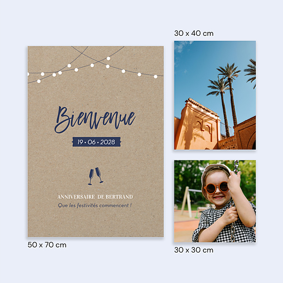 Affiche Anniversaire Guirlande lumineuse