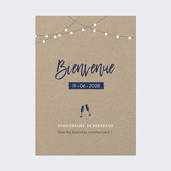 Affiche Anniversaire Guirlande lumineuse