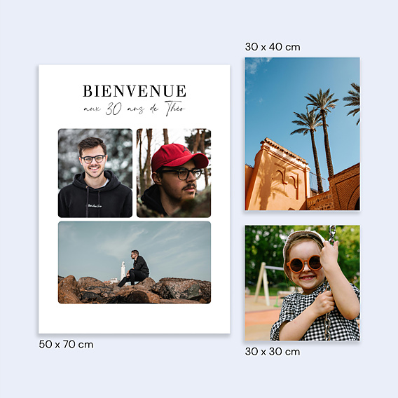 Affiche Anniversaire Trio photos
