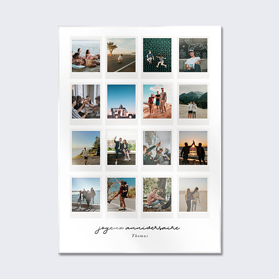 Affiche Anniversaire Grille Polaroid