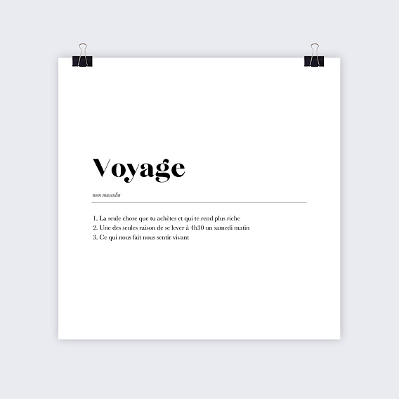 Poster personnalisé Définition Voyage