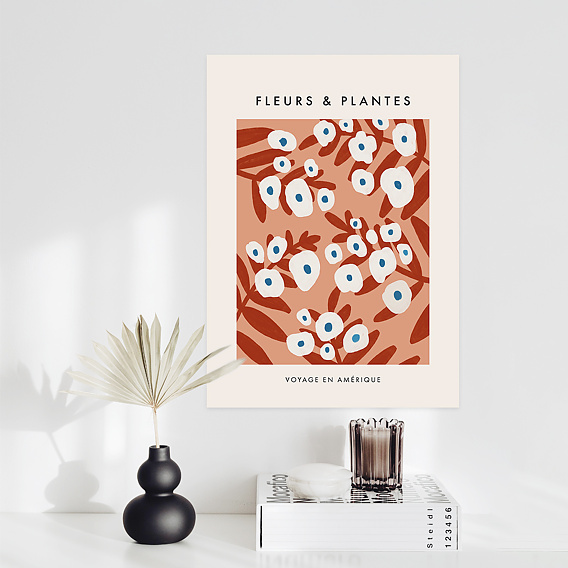 Poster personnalisé Fleurs Rétro d'Amérique