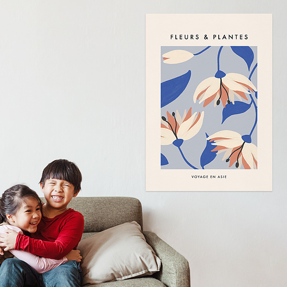 Poster personnalisé Fleurs Rétro d'Asie