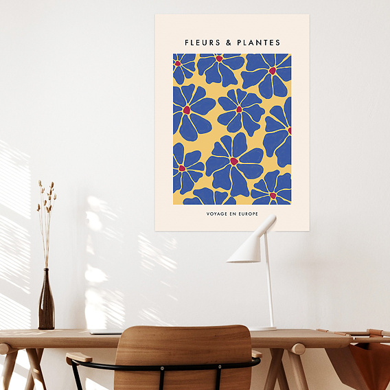 Poster personnalisé Fleurs Rétro d'Europe
