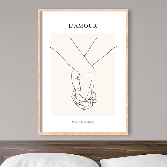 Poster personnalisé Line Art Amour