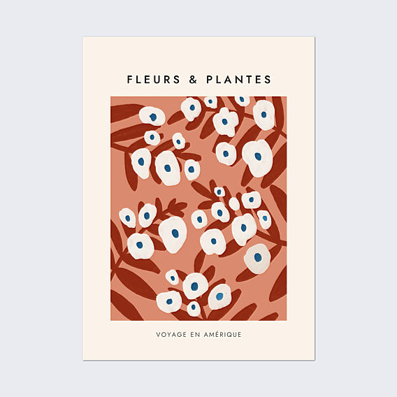 Poster famille Fleurs Rétro d'Amérique