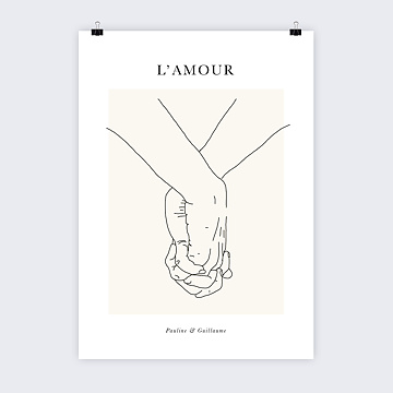 Affiche Dco Line Art Amour