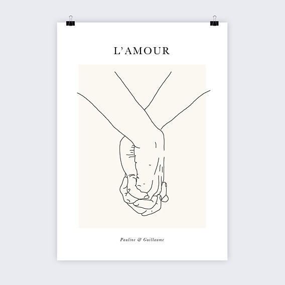Affiche famille Line Art Amour Recto