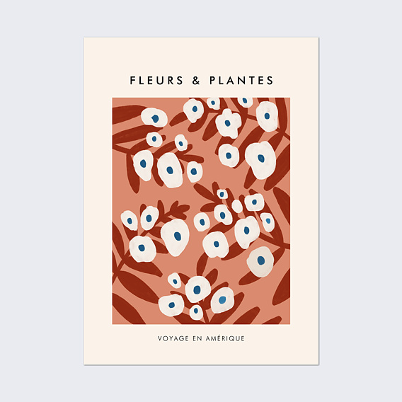 Poster famille Fleurs Rétro d'Amérique