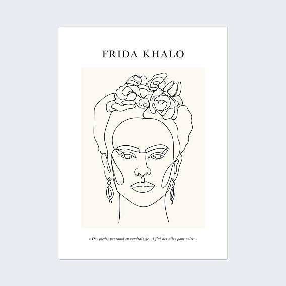 Poster famille Line Art Frida