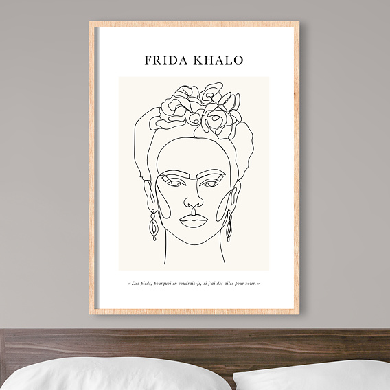 Poster famille Line Art Frida