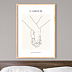Poster famille Line Art Amour