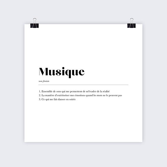 Affiche famille Définition Musique Recto