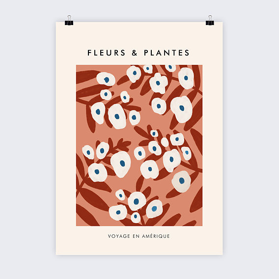 Affiche famille Fleurs Rétro d'Amérique Recto