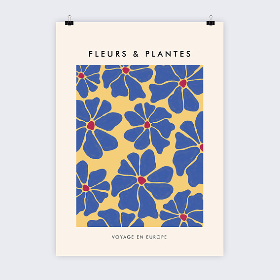 Affiche famille Fleurs Rétro d'Europe Recto