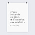 Poster personnalisé Citation Rêve Recto