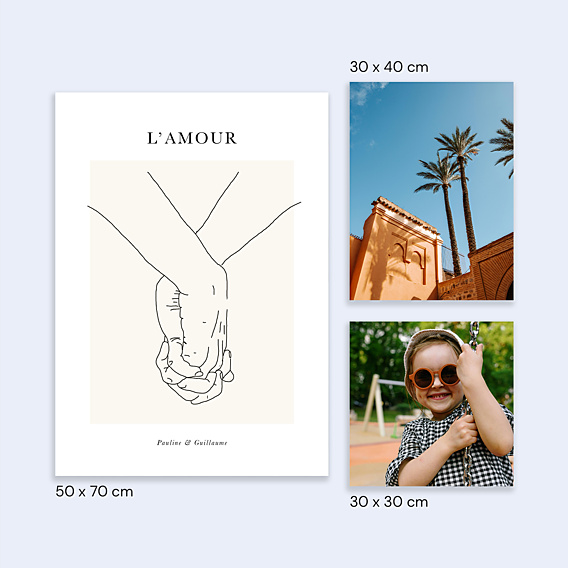 Poster famille Line Art Amour