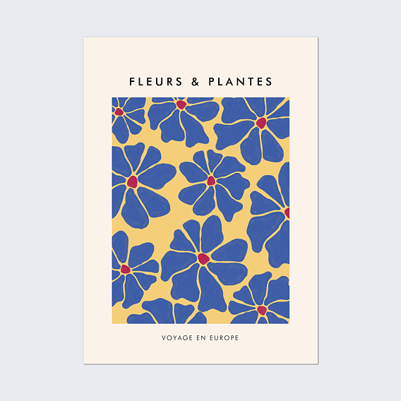 Poster famille Fleurs Rétro d'Europe