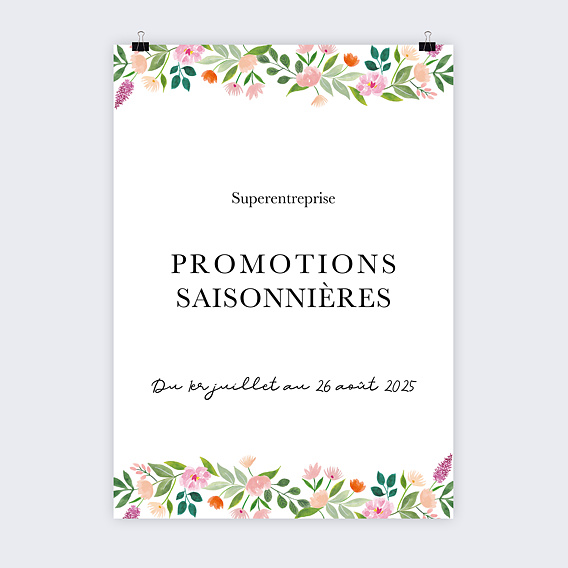 Affiche entreprise Promotions Saisonnières Champêtre