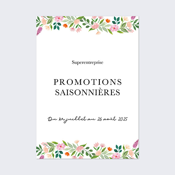 Affiche entreprise Promotions Saisonnières Champêtre