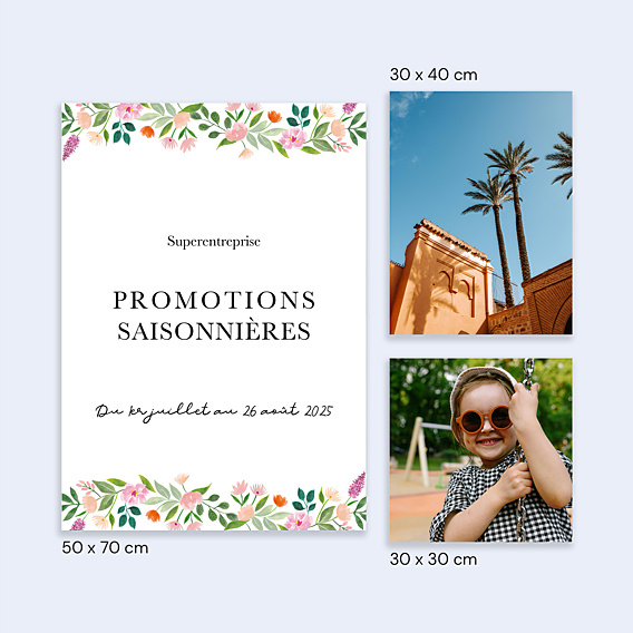 Affiche entreprise Promotions Saisonnières Champêtre